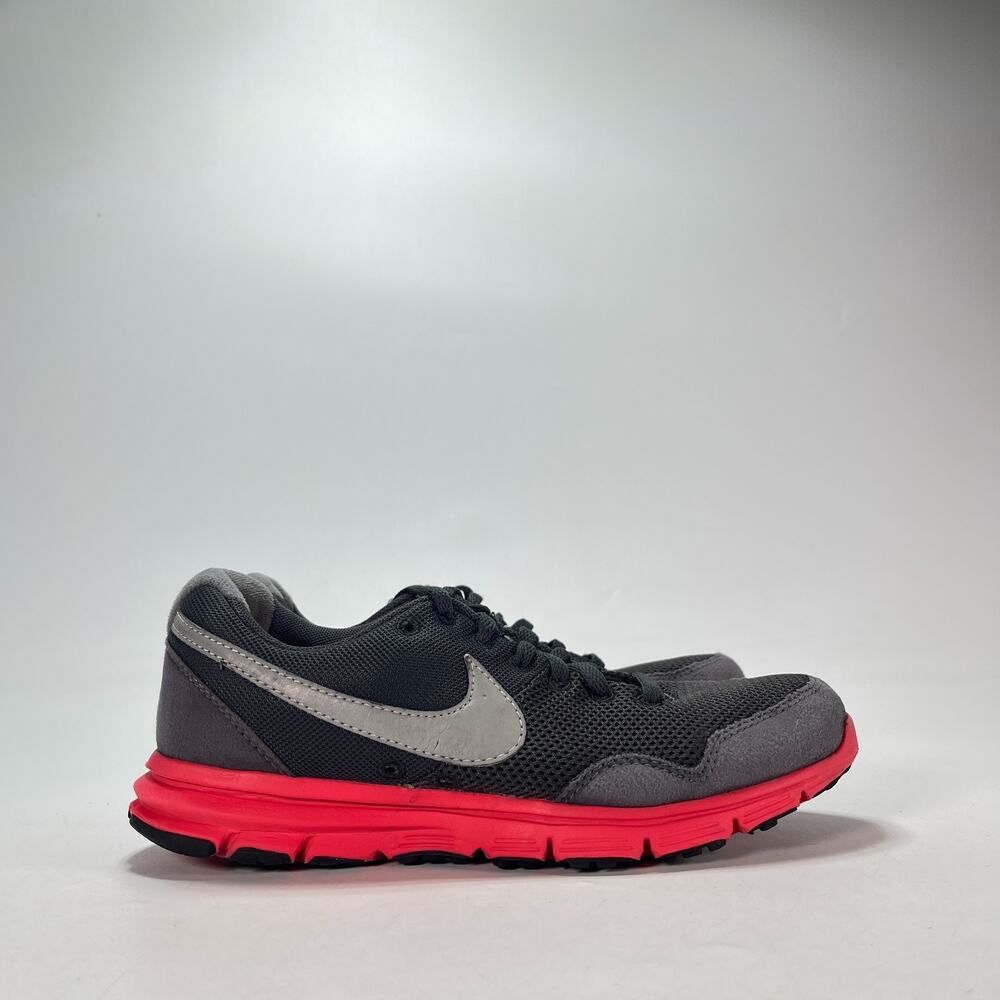 Nike Lunarfly+ Dark Grey Crimson Lace Up Running Shoes 396049-008 Women's Sz 5.5